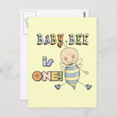 男の子 赤ちゃん 蜜蜂 1歳の誕生日 Tシャツ ギフト ポストカード (正面/裏面)