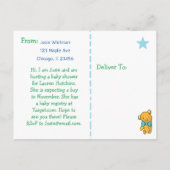 男の子、超音波写真ベビーシャワー招待状 インビテーションポストカード (裏面)