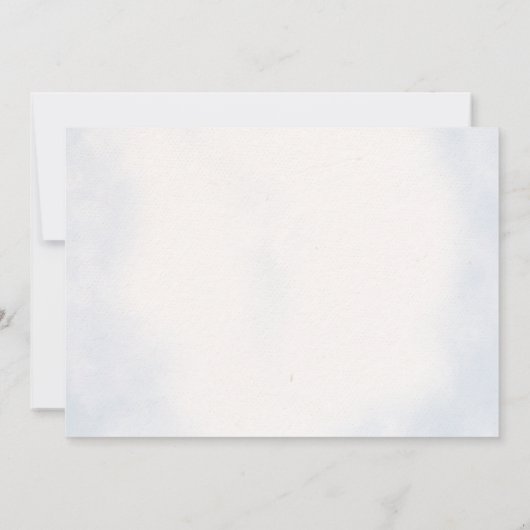 男の子 青いテディベア 気球 初誕生日 写真 招待状 (裏面)