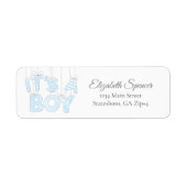 男の子 |青い差出人住所 ラベル (正面)