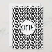 男の子 青 花柄 ホーリーカウ 牛柄 1歳誕生日 招待状 (裏面)