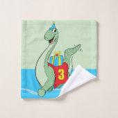 男の子、3rd誕生日の恐竜 バスタオルセット (ウォッシュタオル)