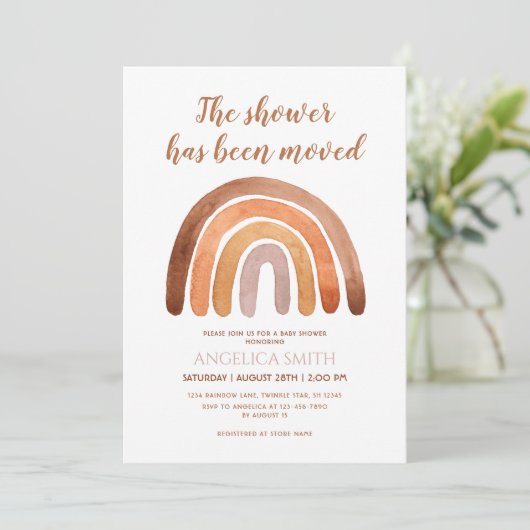 男の子 – Boho Rainbow Baby Shower I 招待状 (スタンド正面)