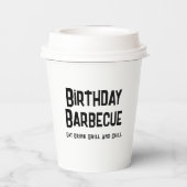 男の子BBQグリルクックアウト18thバースデーパーティー 紙コップ (裏面)