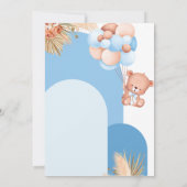 男の子Bohoアーチテディベア心待ちベビーシャワー 招待状 (裏面)