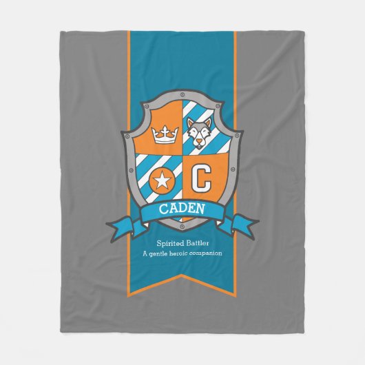 男の子Cadenまたは文字Cの名前はグレーの毛布を意味する フリースブランケット (正面)