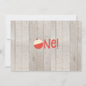 男の子oの魚は1つの写真の誕生日の招待を同盟します 招待状 (裏面)