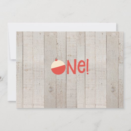 男の子oの魚は1つの写真の誕生日の招待を同盟します 招待状 (裏面)