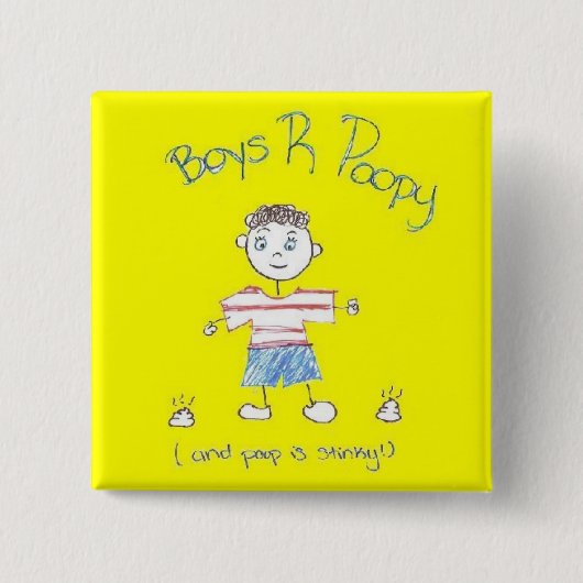 男の子R Poopyボタン 缶バッジ (正面)