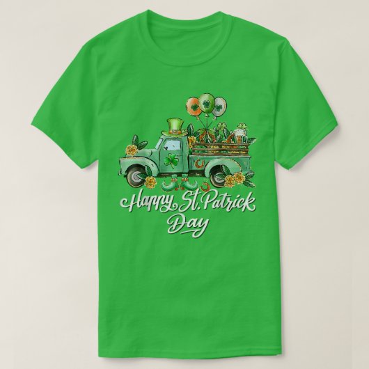 男の子St patricks dayトラックの車の運のシャマーの負荷 Tシャツ (デザイン正面)
