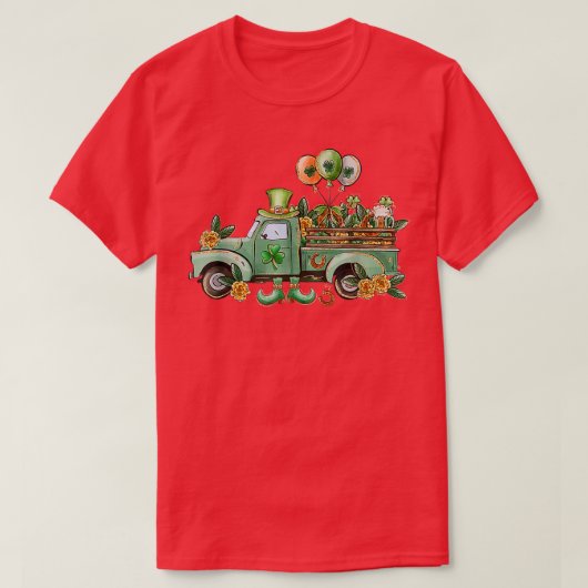 男の子St patricks dayトラックの車の運のシャマーの負荷 Tシャツ (デザイン正面)
