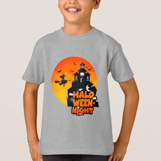 男の子Tシャツのハッピーハローウィンのナイトコスチューム Tシャツ (正面)