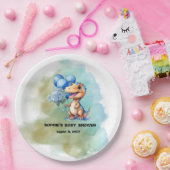 男の子Tレックスの赤ちゃんシャワーを鳴らす ペーパープレート (パーティー)