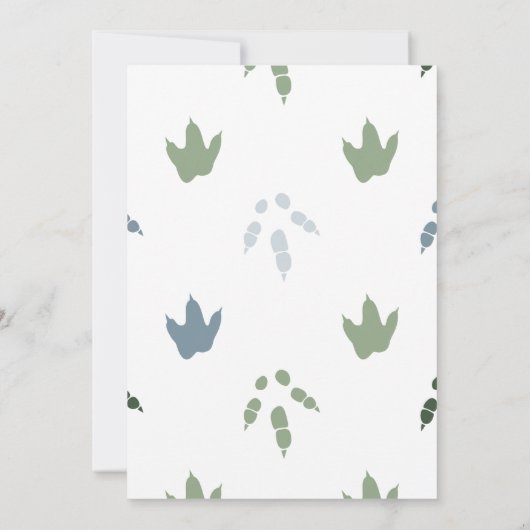 男の子Tレックスの赤ちゃんシャワーを鳴らす 招待状 (裏面)