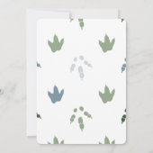 男の子Tレックスの赤ちゃんシャワーを鳴らす 招待状 (裏面)