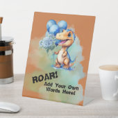 男の子Tレックスを叫カスタムぶ 台座サイン (インサイチュ)