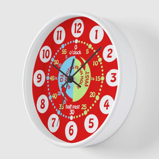 男の学子は時間の赤壁の時計を伝える 壁時計 (傾斜)