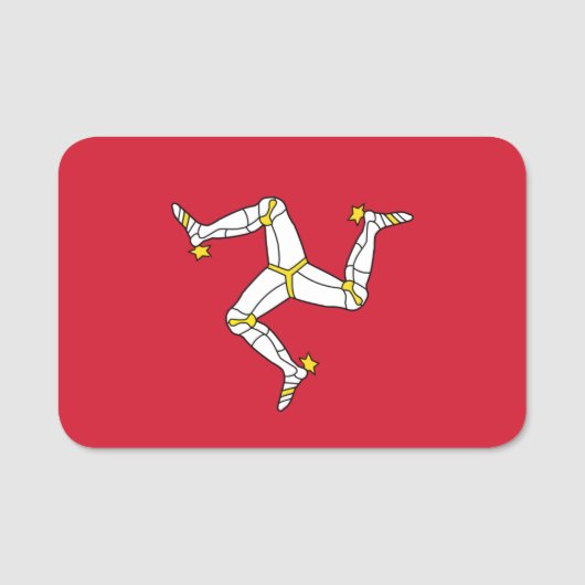 男の島の国旗と愛国的な名前のタグ 名札 (正面)