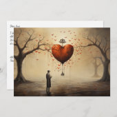 男の心：あなたの手紙を書いて - バレンタインカード シーズンカード (正面/裏面)