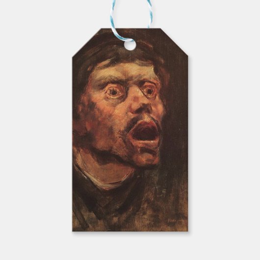 男の怒頭（悲しみと苦しみ） ギフトタグ (正面)