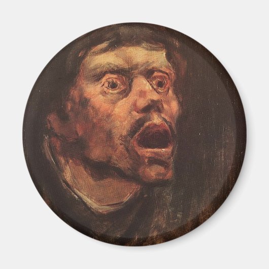 男の怒頭（悲しみと苦しみ） マグネット (正面)