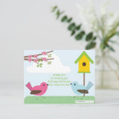 男の恋しく思子の詩：鳥と鳥2羽 ポストカード (スタンド正面)