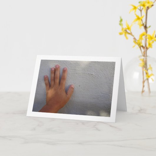 男の手が壁に カード (黄色い花)