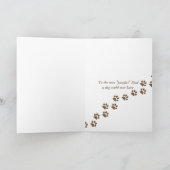 男の手の父の日犬の手 カード (内部)