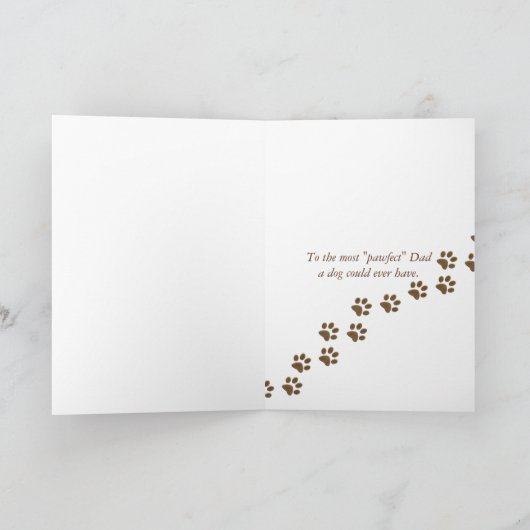 男の手の父の日犬の手 カード (内部)