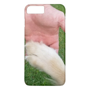 男の手の犬の足 iPhone 8 PLUS/7 PLUSケース