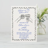 男の手書描で彼の誕生日パーティー 招待状 (スタンド正面)