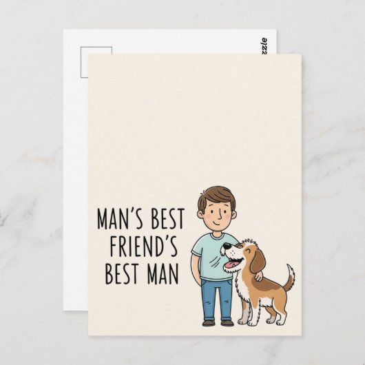 男の最高の友の花婿介添人父の日 ポストカード (正面/裏面)