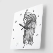 男の死 – 死,死神 スクエア壁時計 (傾斜)