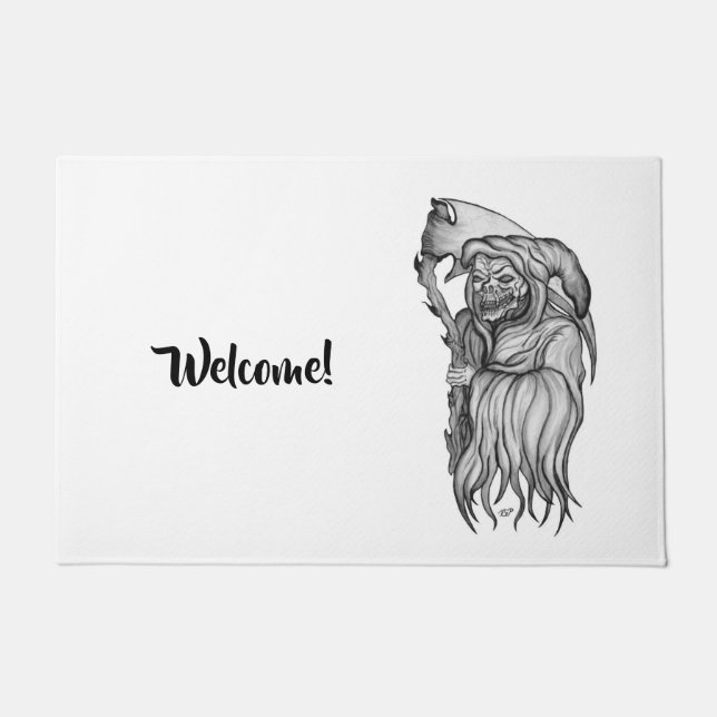 男の死 – 死，死神 ドアマット (正面)