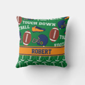 男の洞窟のためのスポーツのパーソナライズされたサッカーパターン クッション (裏面)