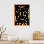 男の洞窟のサイン、名前を編集、ライオンの頭 ポスター (キッチン)