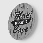 男の洞窟のパーソナライズ ラージ壁時計 (傾斜)