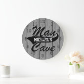 男の洞窟のパーソナライズ ラージ壁時計 (ホーム)