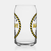 男の洞窟の注意テープビール缶ガラス ガラス缶 (右)