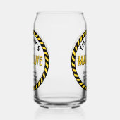 男の洞窟の注意テープビール缶ガラス ガラス缶 (左)