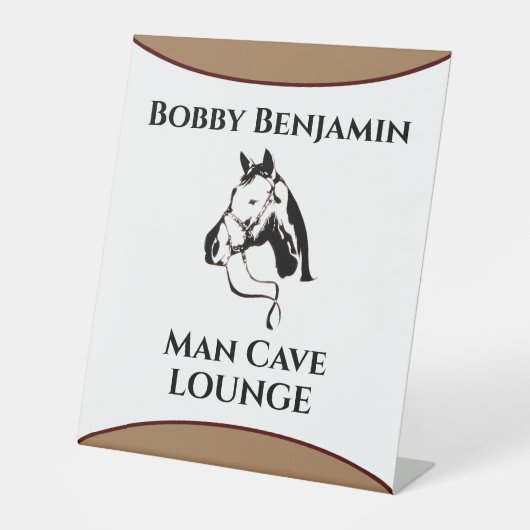 男の洞窟の競馬パーソナライズ 台座サイン (正面)