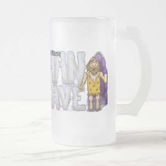 男の洞窟の霜の降りたマグカップ（カスタマイズ可能） フロストグラスビールジョッキ (右)