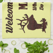 男の洞窟へようこそ キッチンタオル (折り畳み)