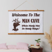 男の洞窟へようこそ… 吊り下げ型タペストリー (寝室)