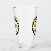 男の洞窟サイン警告テープピントビールグラス タンブラーグラス (左)