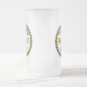 男の洞窟サイン警告テープ フロストグラスビールジョッキ (中央)