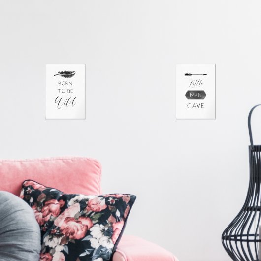 男の洞窟生まれは野生の黒の子供部屋ポスター (リビング)