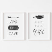 男の洞窟生まれは野生の黒の子供部屋ポスター