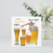 男の独身最後の夜 パーティー Beer 男子会 脚 招待状 (スタンド正面)