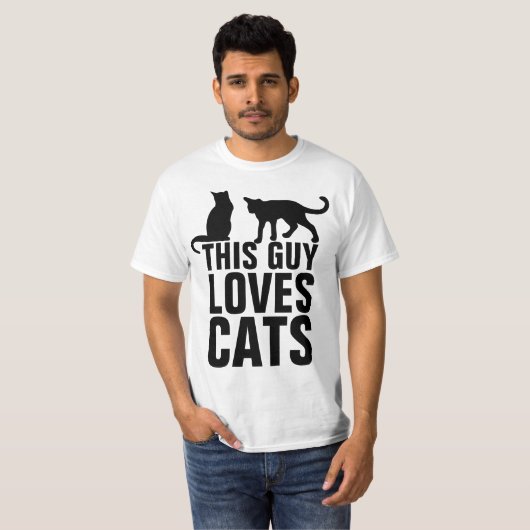 男の猫Tシャツは猫Tシャツが大好き Tシャツ (正面フル)